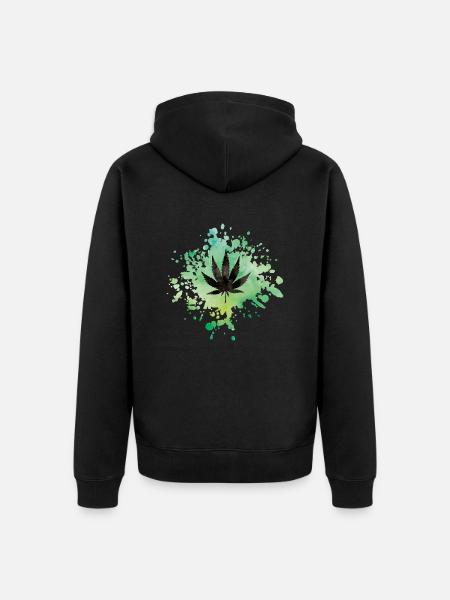 weed hemp - Unisex Premium Bio Zip Hoodie - Schwarz