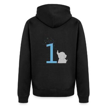 anniversaire Elephant - Veste à capuche bio Premium Unisexe - noir - Dos - Nico (187cm)