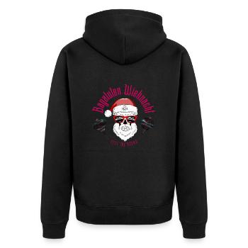 Bagaluten Wiehnacht - Unisex Premium Bio Zip Hoodie - Schwarz - Hinten - Nico (187cm)