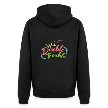 Idée cadeau Gemini Double Trouble Twin Twins - Veste à capuche bio Premium Unisexe - noir - Dos - Nico (187cm)