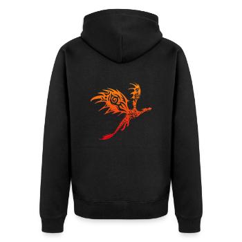 Idée de cadeau drôle d'animaux de dragon rouge - Veste à capuche bio Premium Unisexe - noir - Dos - Nico (187cm)