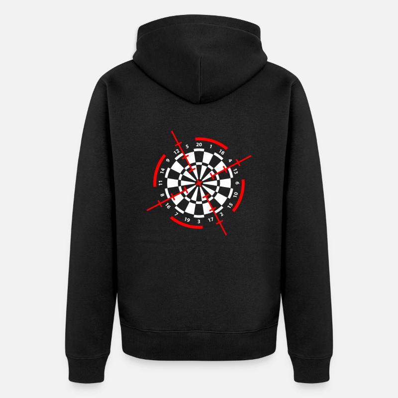 Joueur de fléchettes - Veste à capuche bio Premium Unisexe - noir