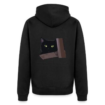 chat noir - Veste à capuche bio Premium Unisexe - noir - Dos - Nico (187cm)