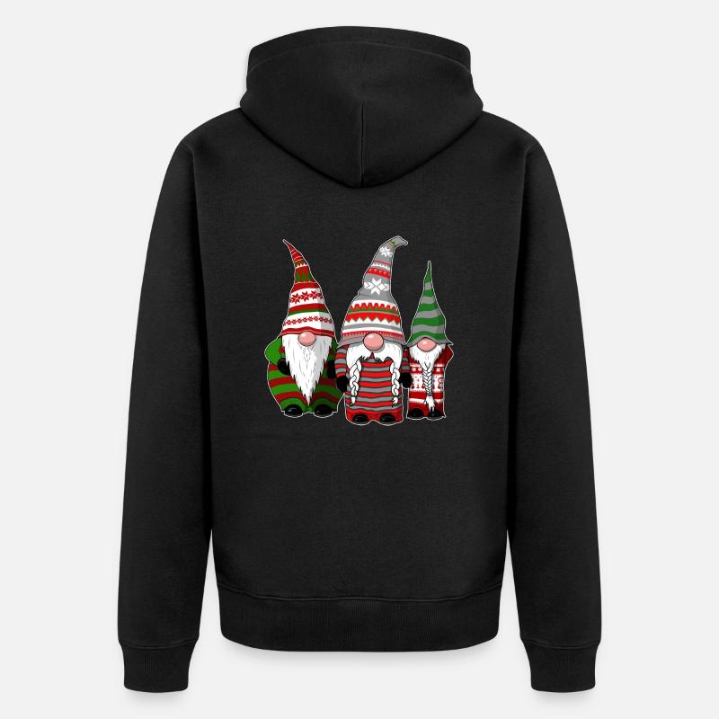 3 gnomes effrontés - Veste à capuche bio Premium Unisexe - noir