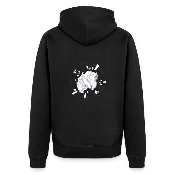 Ice Bear - Unisex Premium Bio Zip Hoodie - Schwarz - Hinten - Nico (187cm)