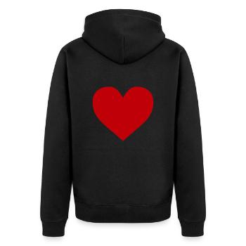 Coeur rouge - Veste à capuche bio Premium Unisexe - noir - Dos - Nico (187cm)