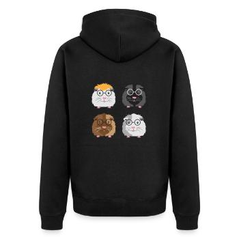 Quatre petits cochons d'Inde ringards avec des lunettes - Veste à capuche bio Premium Unisexe - noir - Dos - Nico (187cm)