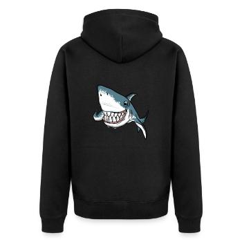 Tauch Dive Shark Hai - Unisex Premium Organic Zip Hoodie - black - Back - Nico (187cm)