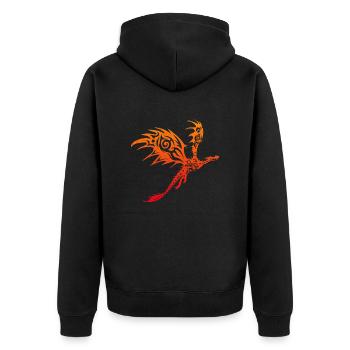 Idée de cadeau drôle d'animaux de dragon rouge - Veste à capuche bio Premium Unisexe - noir - Dos - Nico (187cm)