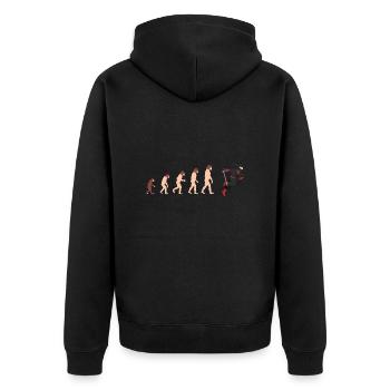 Human Evolution Ninja Fan Funny Gift Idea - Unisex Premium Organic Zip Hoodie - black - Back - Nico (187cm)