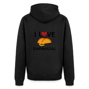 i love empanadas gift - Unisex Premium Organic Zip Hoodie - black - Back - Nico (187cm)