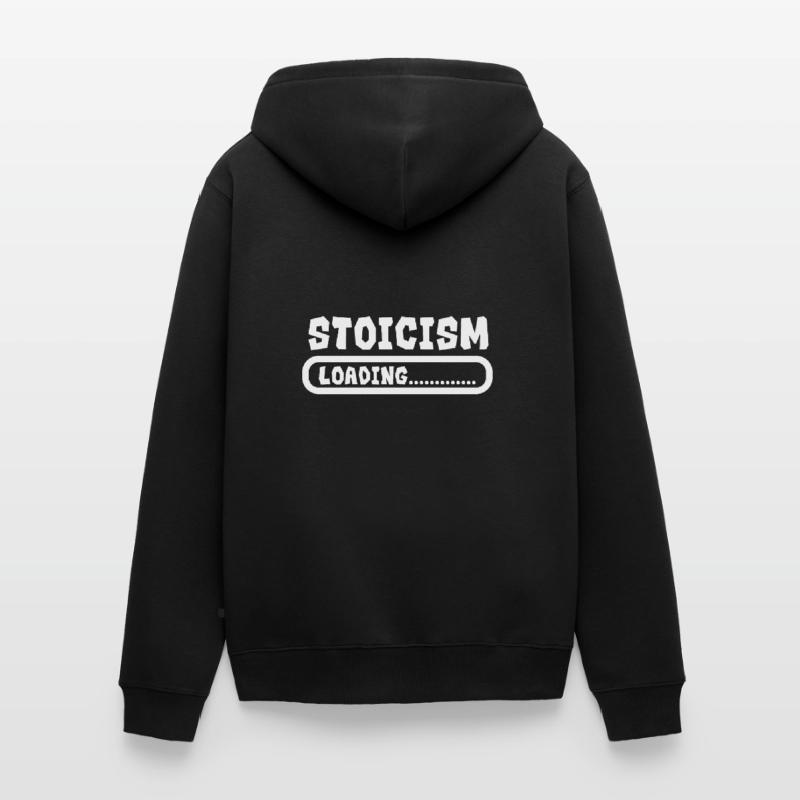 Stoicism Loading Funny Stoic Gift idea Unisex Premium Organic Zip Hoodie