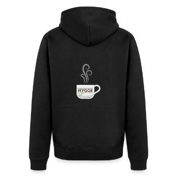 Idée de cadeau drôle drôle de café Hygge - Veste à capuche bio Premium Unisexe - noir - Dos - Nico (187cm)