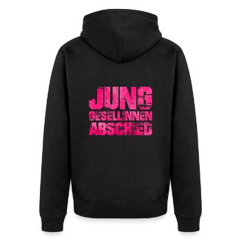junggesellinnenabschied pink - Unisex Premium Bio Zip Hoodie - Schwarz - Hinten - Nico (187cm)