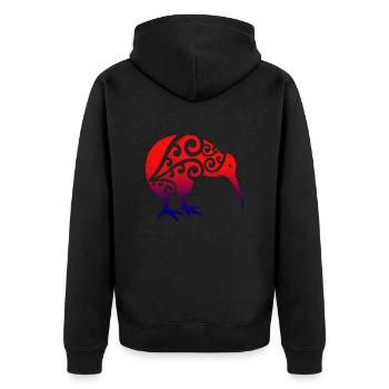 Kiwi maori avec idée cadeau de tatouage tribal Koru - Veste à capuche bio Premium Unisexe - noir - Dos - Nico (187cm)