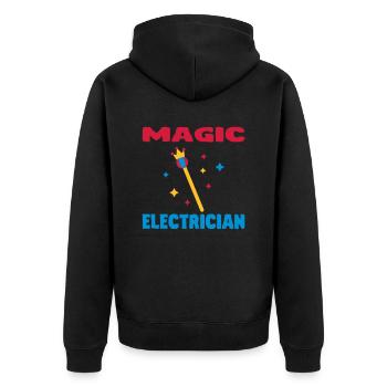 Plumber / Mechanician / electrician / Dad / Geek - Veste à capuche bio Premium Unisexe - noir - Dos - Nico (187cm)