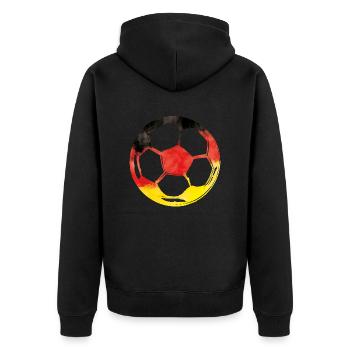 fussball deutschland - Unisex Premium Bio Zip Hoodie - Schwarz - Hinten - Nico (187cm)