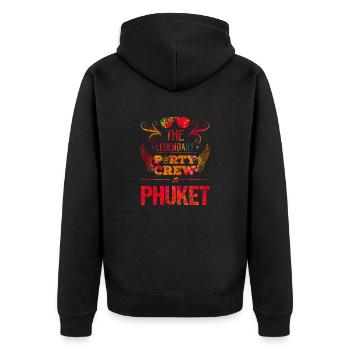 phuket party crew - Unisex Premium Bio Zip Hoodie - Schwarz - Hinten - Nico (187cm)
