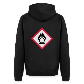 brandfoerdernd - Unisex Premium Bio Zip Hoodie - Schwarz - Hinten - Nico (187cm)