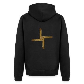 Idée cadeau de symboles celtiques de St. Brigid Cross - Veste à capuche bio Premium Unisexe - noir - Dos - Nico (187cm)