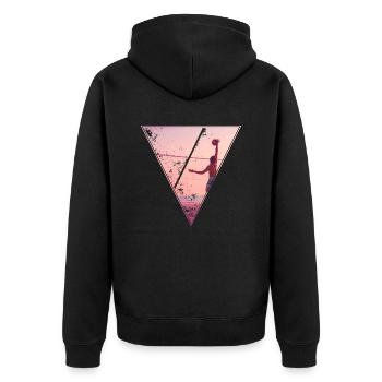 beach volley - Unisex Premium Organic Zip Hoodie - black - Back - Nico (187cm)