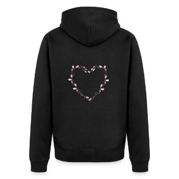 heart_watercolour_wreath - Veste à capuche bio Premium Unisexe - noir - Dos - Nico (187cm)