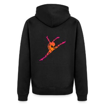 Fille de gymnastique maorie saut cadeau de tatouage tribal - Veste à capuche bio Premium Unisexe - noir - Dos - Nico (187cm)