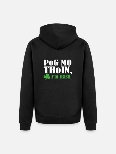 Pog mo thoin - Unisex Premium Organic Zip Hoodie - black