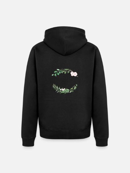 lovely_wreath_4 - Unisex Premium Organic Zip Hoodie - black