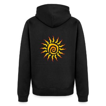 Symbol spiral sun gift idea - Unisex Premium Organic Zip Hoodie - black - Back - Nico (187cm)