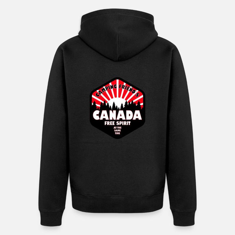 Conception de Camping Canada - Veste à capuche bio Premium Unisexe - noir