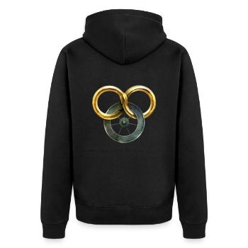 The Wheel of Time - Unisex Premium Organic Zip Hoodie - black - Back - Nico (187cm)