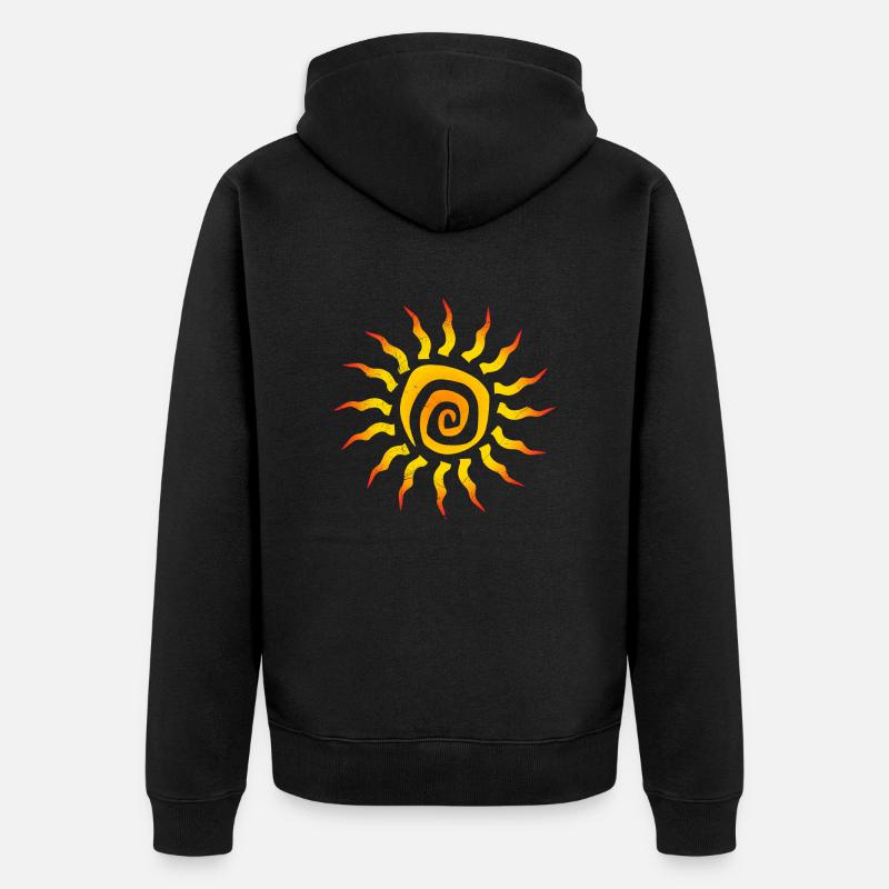 Symbol Spirale Sonne Geschenkidee - Unisex Premium Bio Zip Hoodie - Schwarz