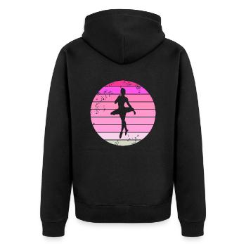 Ballet ballerina in retro pink dancer - Unisex Premium Organic Zip Hoodie - black - Back - Nico (187cm)