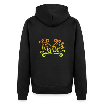 Maori Kia Ora vagues idée de cadeau de tatouage tribal - Veste à capuche bio Premium Unisexe - noir - Dos - Nico (187cm)