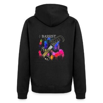 The Bassist Bass Guitar Player - Unisex Premium Organic Zip Hoodie - black - Back - Nico (187cm)