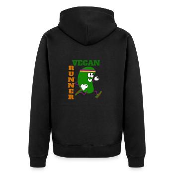 Vegan Runner Bean - Veste à capuche bio Premium Unisexe - noir - Dos - Nico (187cm)