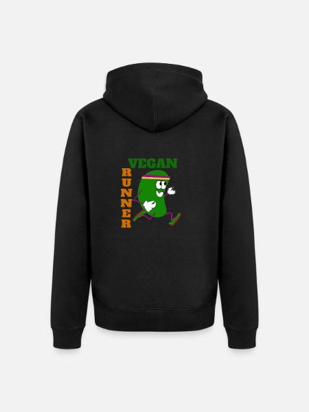 Vegan Runner Bean - Unisex Premium Organic Zip Hoodie - black