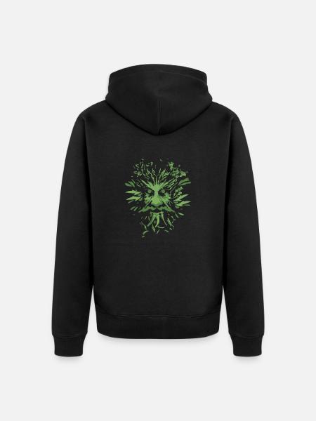 Celtic symbols Green man gift idea - Unisex Premium Organic Zip Hoodie - black