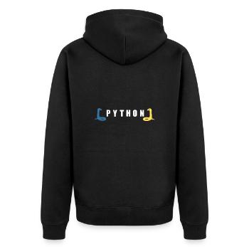 Python Entwickler Programmierer Coder Geschenkidee - Unisex Premium Bio Zip Hoodie - Schwarz - Hinten - Nico (187cm)