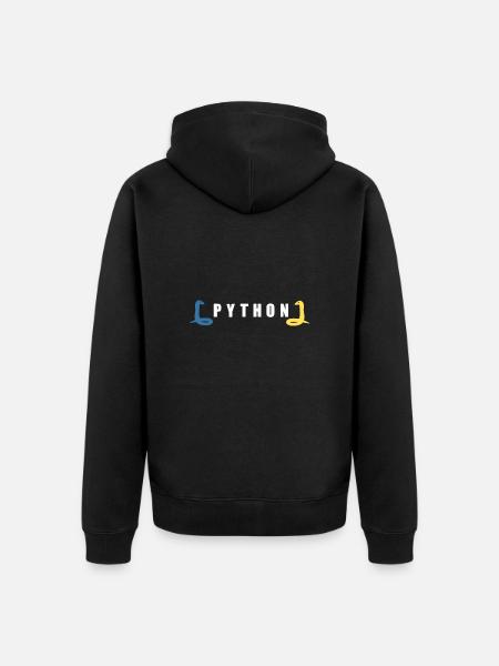 Python Entwickler Programmierer Coder Geschenkidee - Unisex Premium Bio Zip Hoodie - Schwarz
