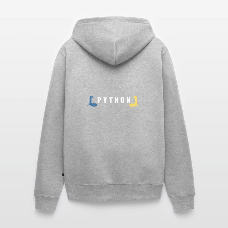 Python Entwickler Programmierer Coder Geschenkidee Unisex Premium Bio Zip Hoodie