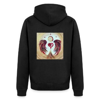 Le cœur du bonheur - Veste à capuche bio Premium Unisexe - noir - Dos - Nico (187cm)