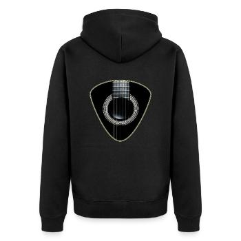 Guitar pick 6 strings Acoustic guitar graphic - Unisex Premium Organic Zip Hoodie - black - Back - Nico (187cm)