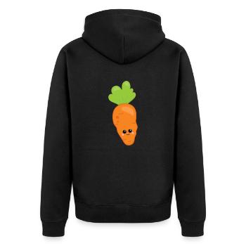 Karotte - Unisex Premium Bio Zip Hoodie - Schwarz - Hinten - Nico (187cm)