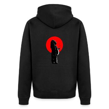 Coffee time & Gorilla - Veste à capuche bio Premium Unisexe - noir - Dos - Nico (187cm)