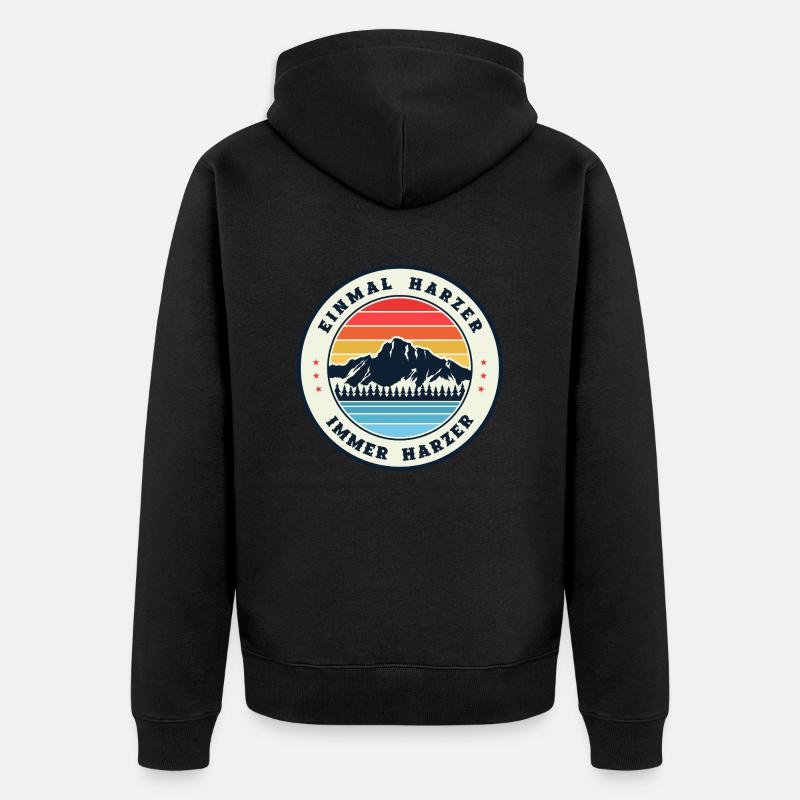 Einmal Harzer, Immer Harzer - Unisex Premium Bio Zip Hoodie - Schwarz