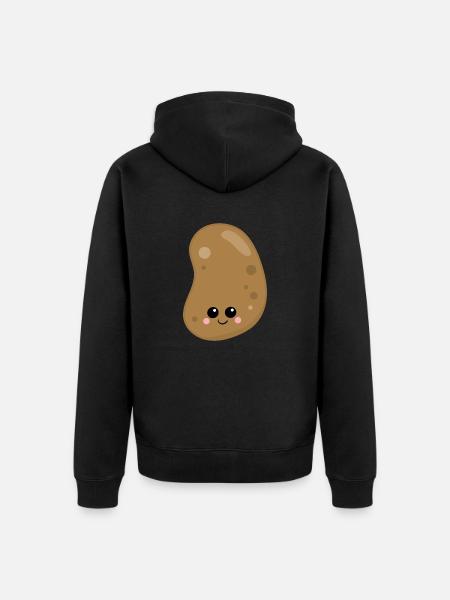 potato - Unisex Premium Organic Zip Hoodie - black