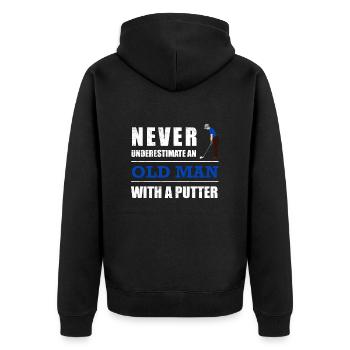 Golf Never underestimate an old man with a putter - Unisex Premium Organic Zip Hoodie - black - Back - Nico (187cm)