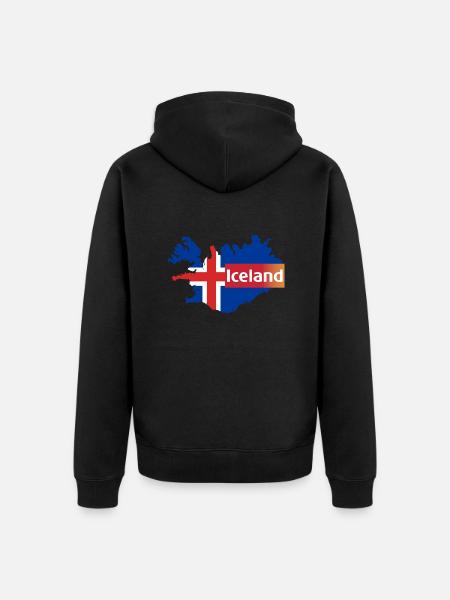 iceland - Unisex Premium Organic Zip Hoodie - black